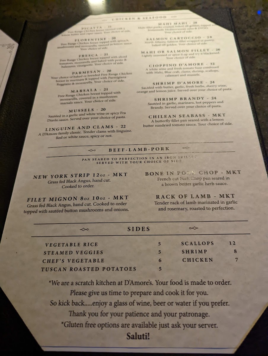 Menu D'amore's Ristorante-10