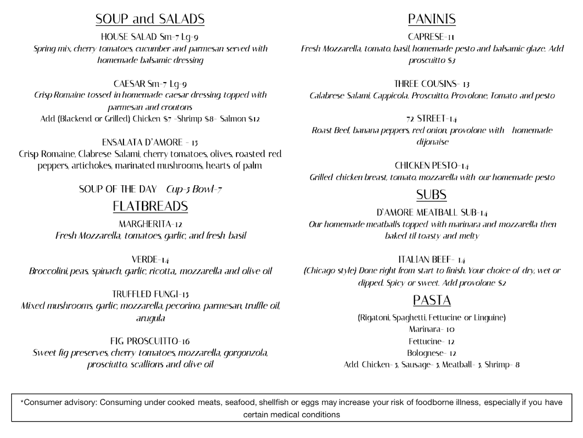 Menu D'amore's Ristorante-3