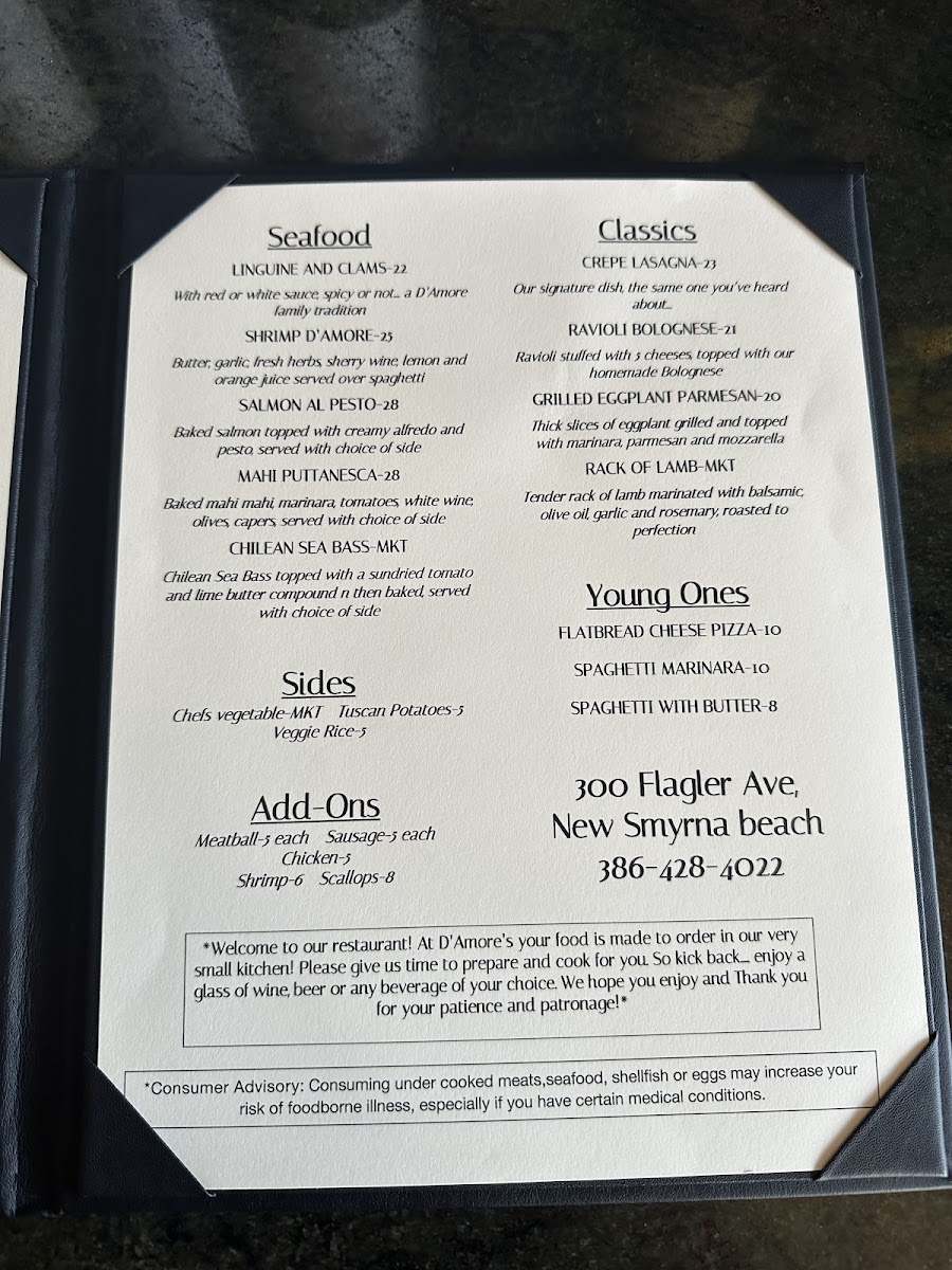 Menu D'amore's Ristorante-6