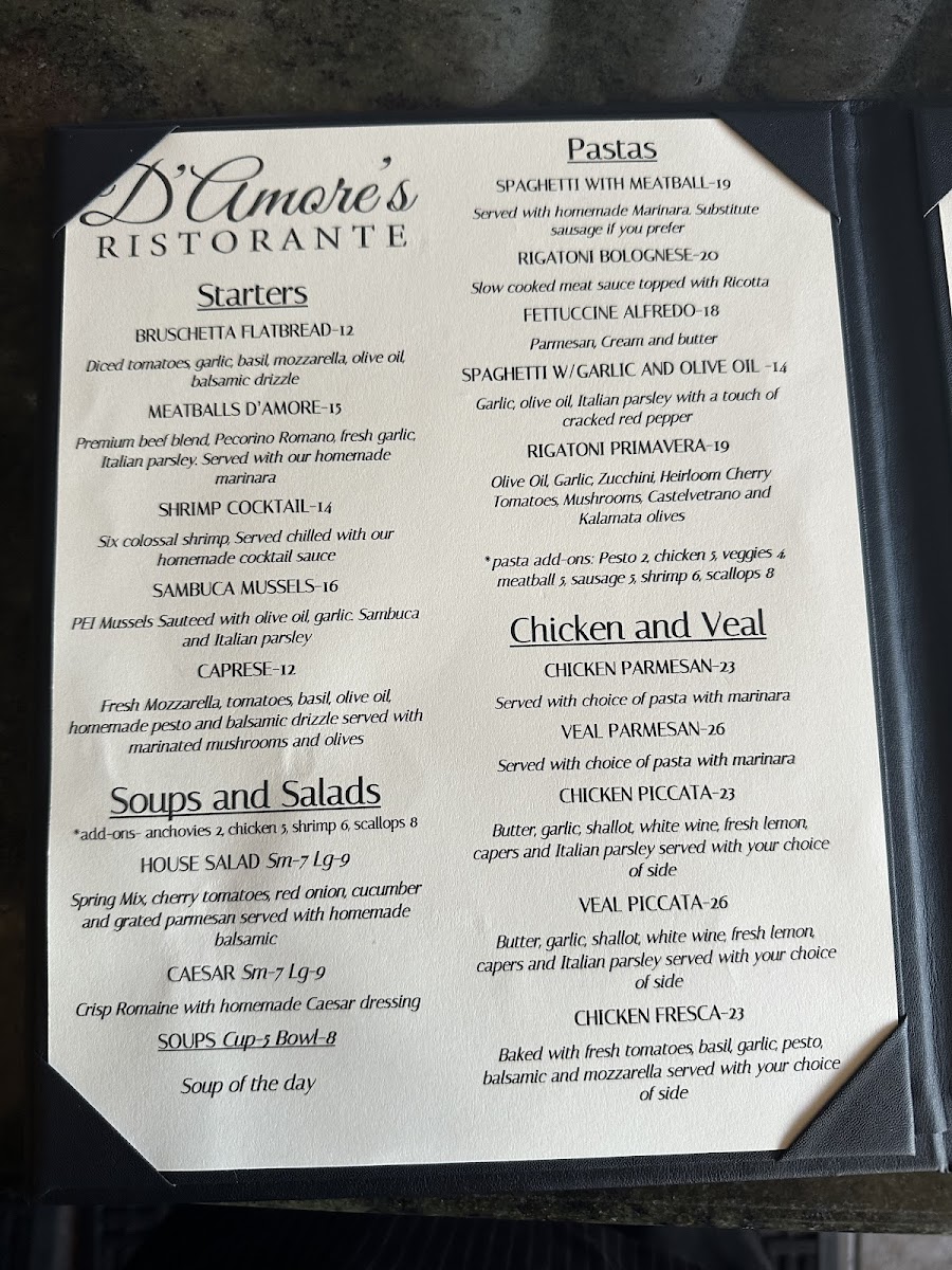 Menu D'amore's Ristorante-7
