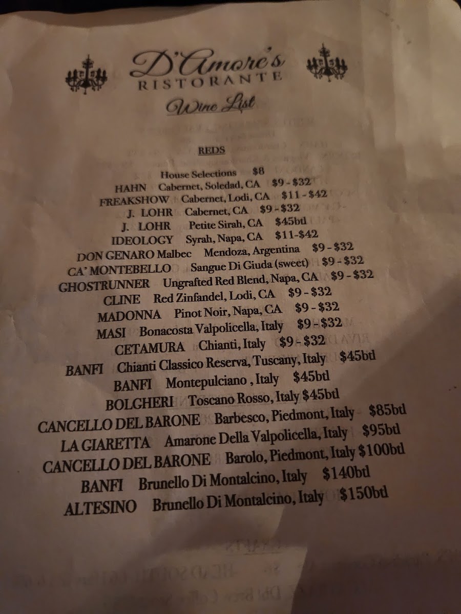Menu D'amore's Ristorante-8