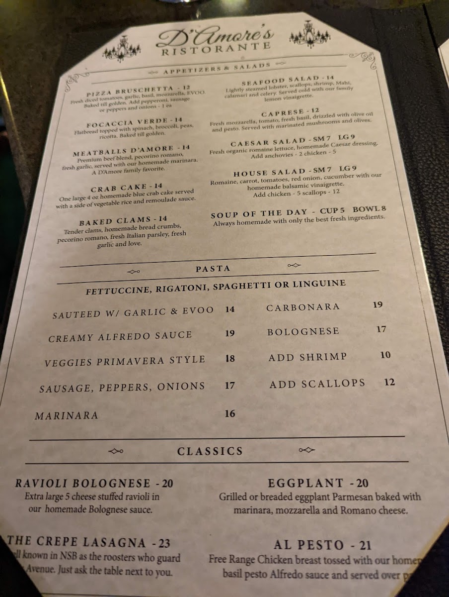 Menu D'amore's Ristorante-9